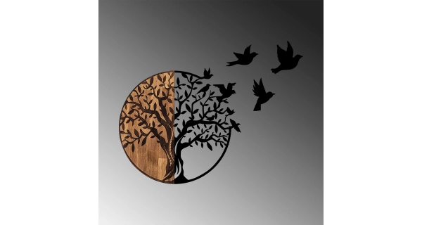 Dekorace na zeď NN01658 - strom s ptáky