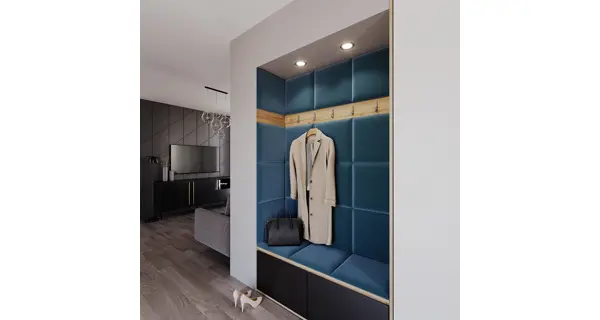 Dekorační nástěnný panel MATEO 120x160 cm, tmavě modrá