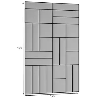 Dekorační nástěnný panel MATEO 120x195 cm, šedá
