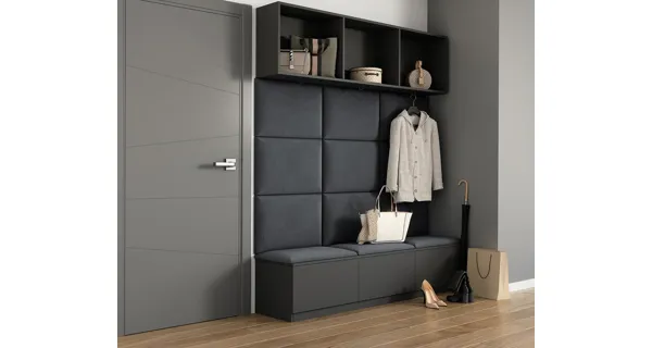 Dekorační nástěnný panel MATEO 180x120 cm, tmavě šedá