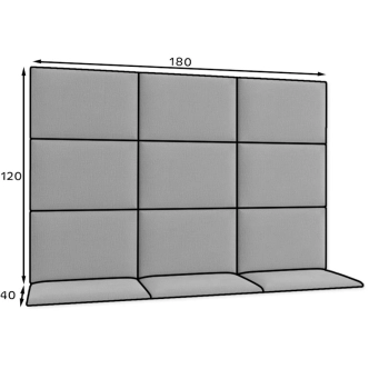 Dekorační nástěnný panel MATEO 180x120 cm, tmavě šedá