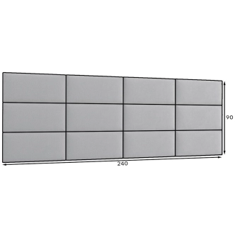 Dekorační nástěnný panel MATEO 240x90 cm, modrá