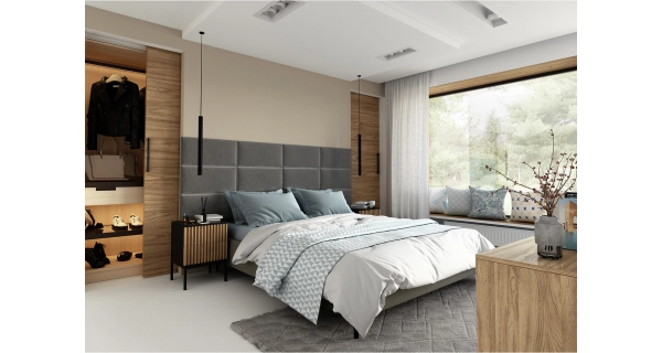 Dekorační nástěnný panel MATEO 240x90 cm, šedá