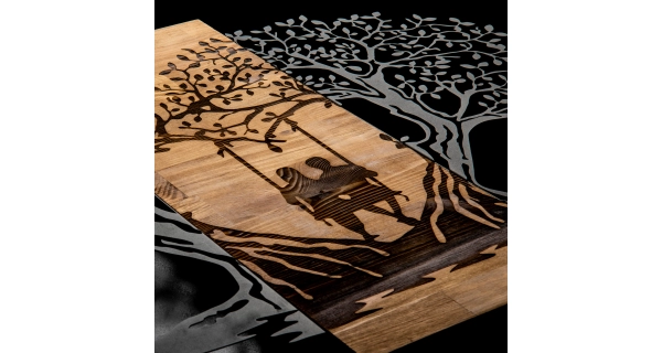 Dekorativní dřevěný nástěnný doplněk - LÁSKA, 76 x 58 cm 