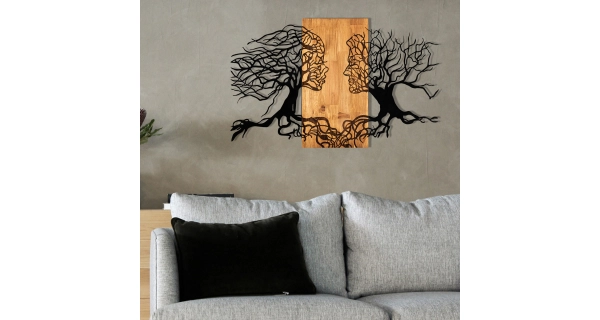 Dekorativní dřevěný nástěnný doplněk - TVÁŘE, 92 x 58 cm 