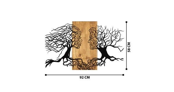 Dekorativní dřevěný nástěnný doplněk - TVÁŘE, 92 x 58 cm 