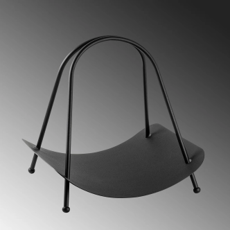 Dekorativní kovový stojan na dřevo v černé barvě, 50 x 42 x 39 cm