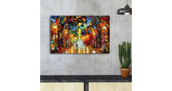 Dekorativní obraz na plátně barevná ulice, 45 x 70 cm