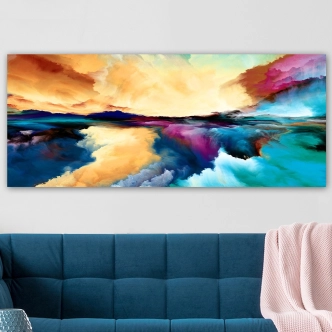Dekorativní obraz na plátně barevné nebe, 50 x 120 cm