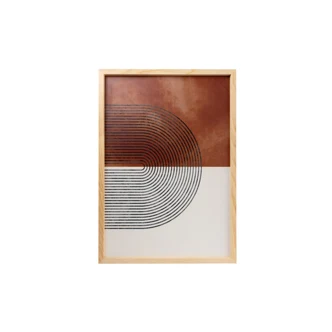 Dekorativní obraz v dřevěném rámu abstrakce na bílém pozadí, 3 ks 50 x 70 cm