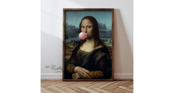 Dekorativní obraz v dřevěném rámu Mona Lisa, 35 x 47 cm