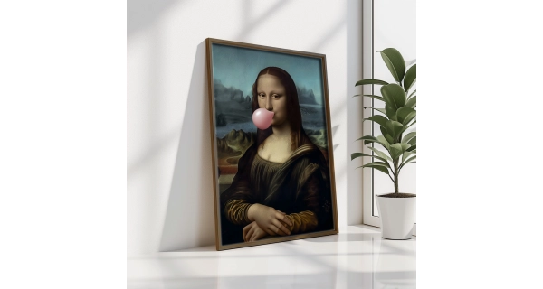 Dekorativní obraz v dřevěném rámu Mona Lisa, 35 x 47 cm