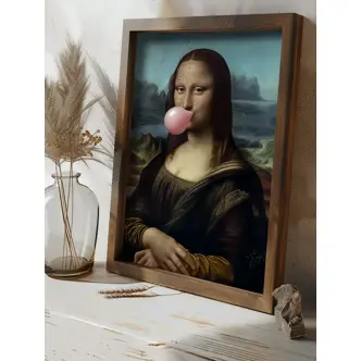 Dekorativní obraz v dřevěném rámu Mona Lisa, 35 x 47 cm