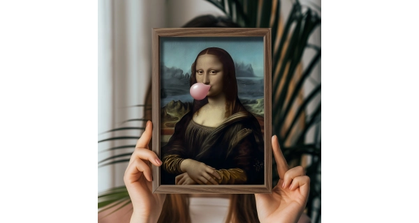 Dekorativní obraz v dřevěném rámu Mona Lisa, 35 x 47 cm