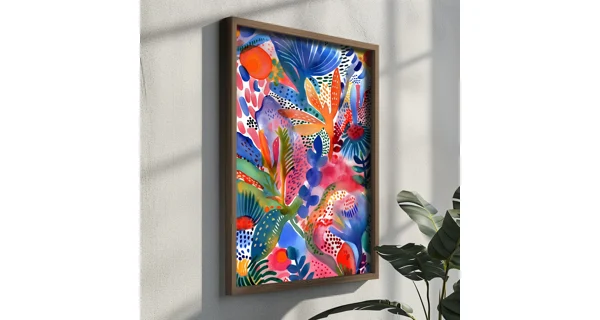 Dekorativní obraz v dřevěném rámu mořské rostliny, 35 x 47 cm