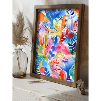 Dekorativní obraz v dřevěném rámu mořské rostliny, 35 x 47 cm