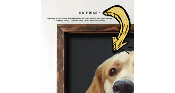 Dekorativní obraz v dřevěném rámu pes doktor, 35 x 47 cm