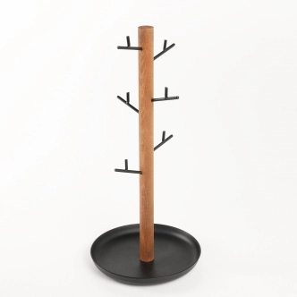 Dekorativní stojan na šperky, černý, 16,5 x 16,5 x 36 cm DOPRODEJ