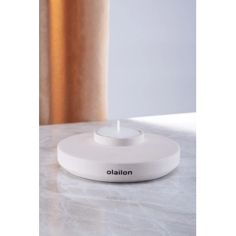 Dekorativní svíčka, béžová, dekor beton, 10,5x3,8 cm