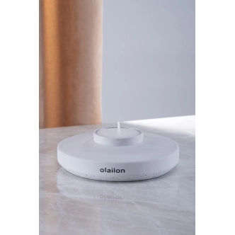 Dekorativní svíčka, šedá, beton, 10,5x3,8 cm 