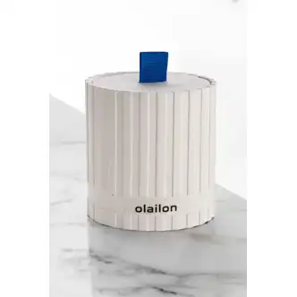 Dekorativní svíčka, vůně jantaru, bílá, 8,5x8 cm