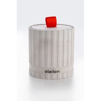 Dekorativní svíčka, vůně jantaru, šedá, 8,5x8 cm 