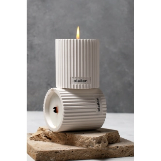 Dekorativní svíčka, vůně vanilky/růže, bílá, 9x8 cm