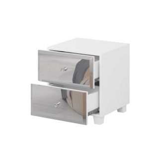 DELAETI kontejner, šedá/zrcadlo