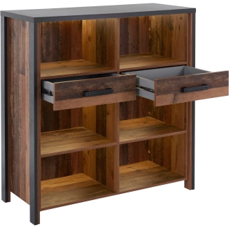 DEMINUTE regál se šuplíky, planked old style mix/matera