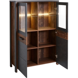 DEMINUTE vitrína dvoudvéřová, planked old style mix/matera