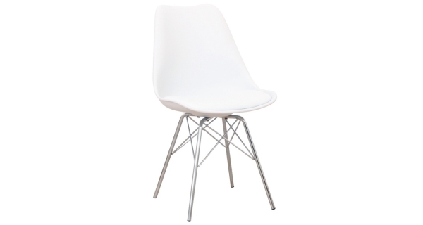 Designová židle MEHETUER s extra měkkým sedadlem, bílá ekokůže/bílý plast