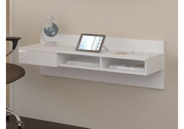 Designový psací stůl DELIA, bílá/bílý lesk