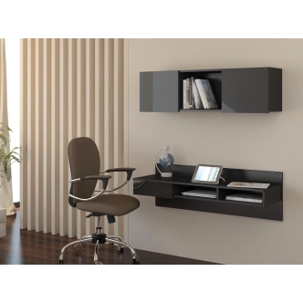 Designový psací stůl DELIA, černá/černý lesk, 5 let záruka