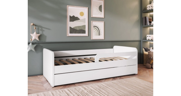 Dětská postel GERMAR 80x160 cm se zábranou, bílá