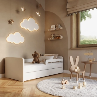 Dětská postel GERMAR 80x160 cm se zábranou, bílá