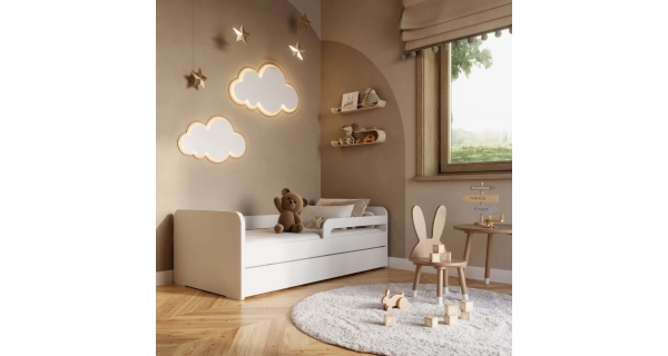 Dětská postel GERMAR 80x160 cm se zábranou, bílá