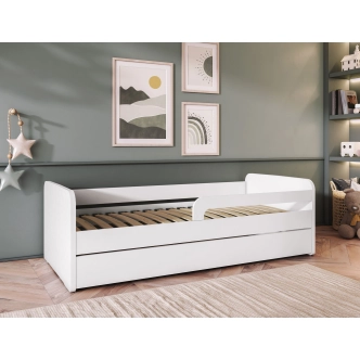 Dětská postel GERMAR 80x200 cm se zábranou, bílá