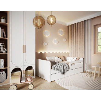 Dětská postel GERMAR 80x200 cm se zábranou, bílá