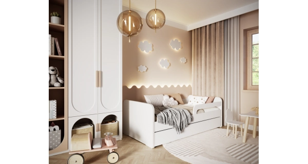 Dětská postel GERMAR 80x200 cm se zábranou, bílá