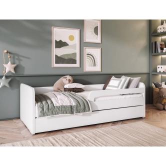 Dětská postel GERMAR 80x200 cm se zábranou, s matrací, bílá