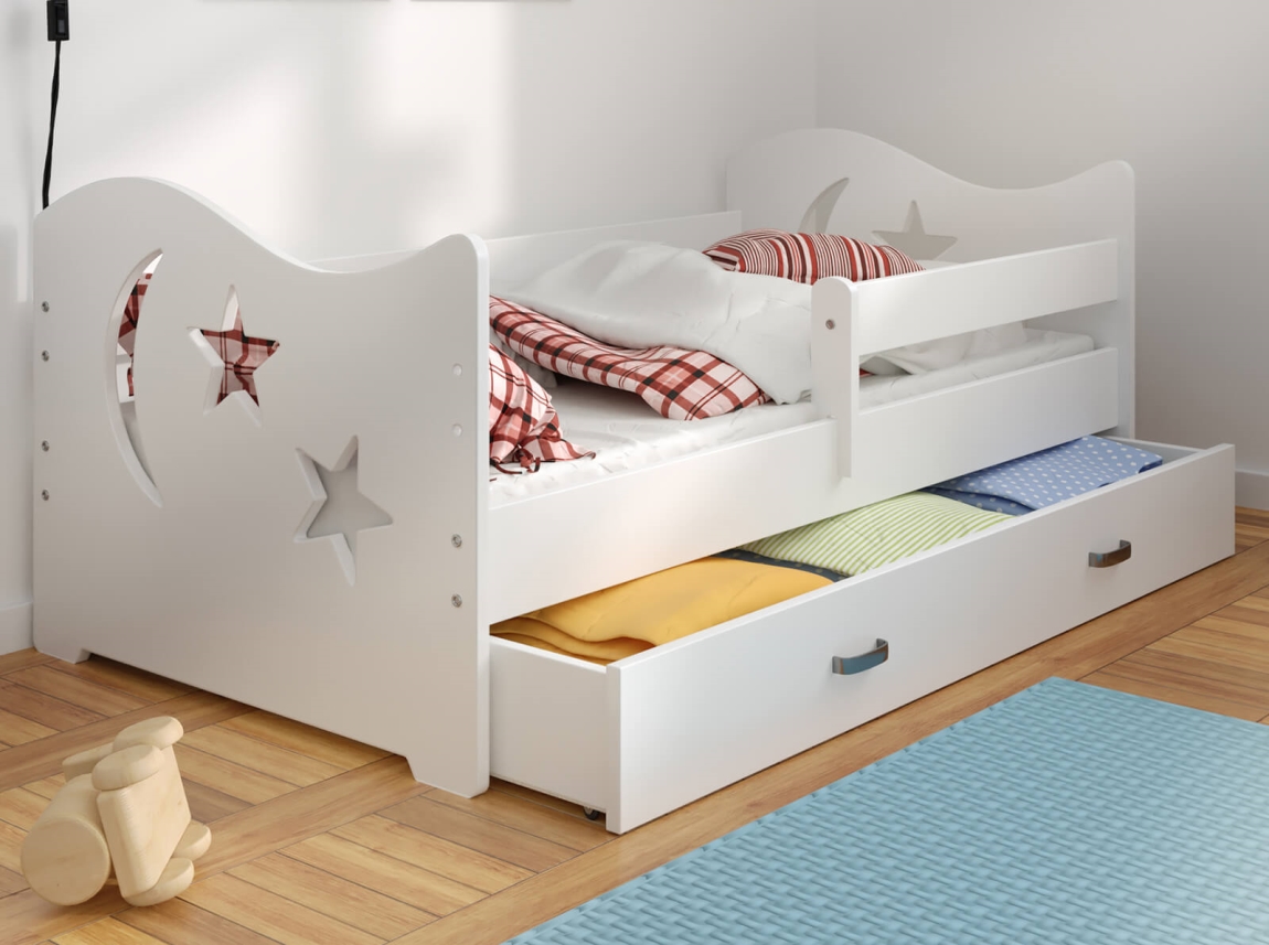 Dětská postel ORTLER 80x160 typ 1, bílá čela + bílé boky