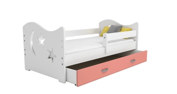 Dětská postel ORTLER 80x160 typ 1, bílá čela + bílé boky