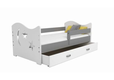 Dětská postel ORTLER 80x160 typ 1, bílá čela + šedé boky