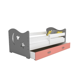 Dětská postel ORTLER 80x160 typ 1, šedá čela + bílé boky