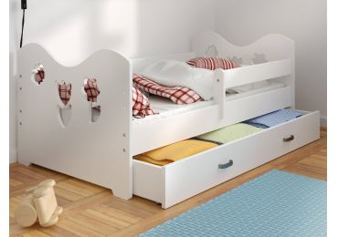 Dětská postel ORTLER 80x160 typ 2, bílá čela + bílé boky