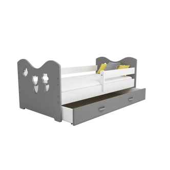 Dětská postel ORTLER 80x160 typ 2, šedá čela + bílé boky