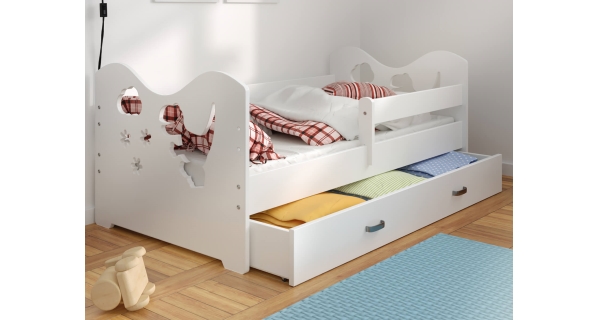 Dětská postel ORTLER 80x160 typ 3, bílá čela + bílé boky
