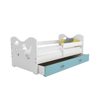 Dětská postel ORTLER 80x160 typ 3, bílá čela + bílé boky