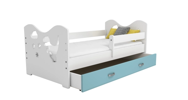 Dětská postel ORTLER 80x160 typ 3, bílá čela + bílé boky