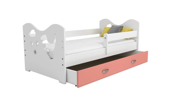 Dětská postel ORTLER 80x160 typ 3, bílá čela + bílé boky